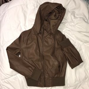 FOREVER 21 FAUX BROWN LEATHER JACKET